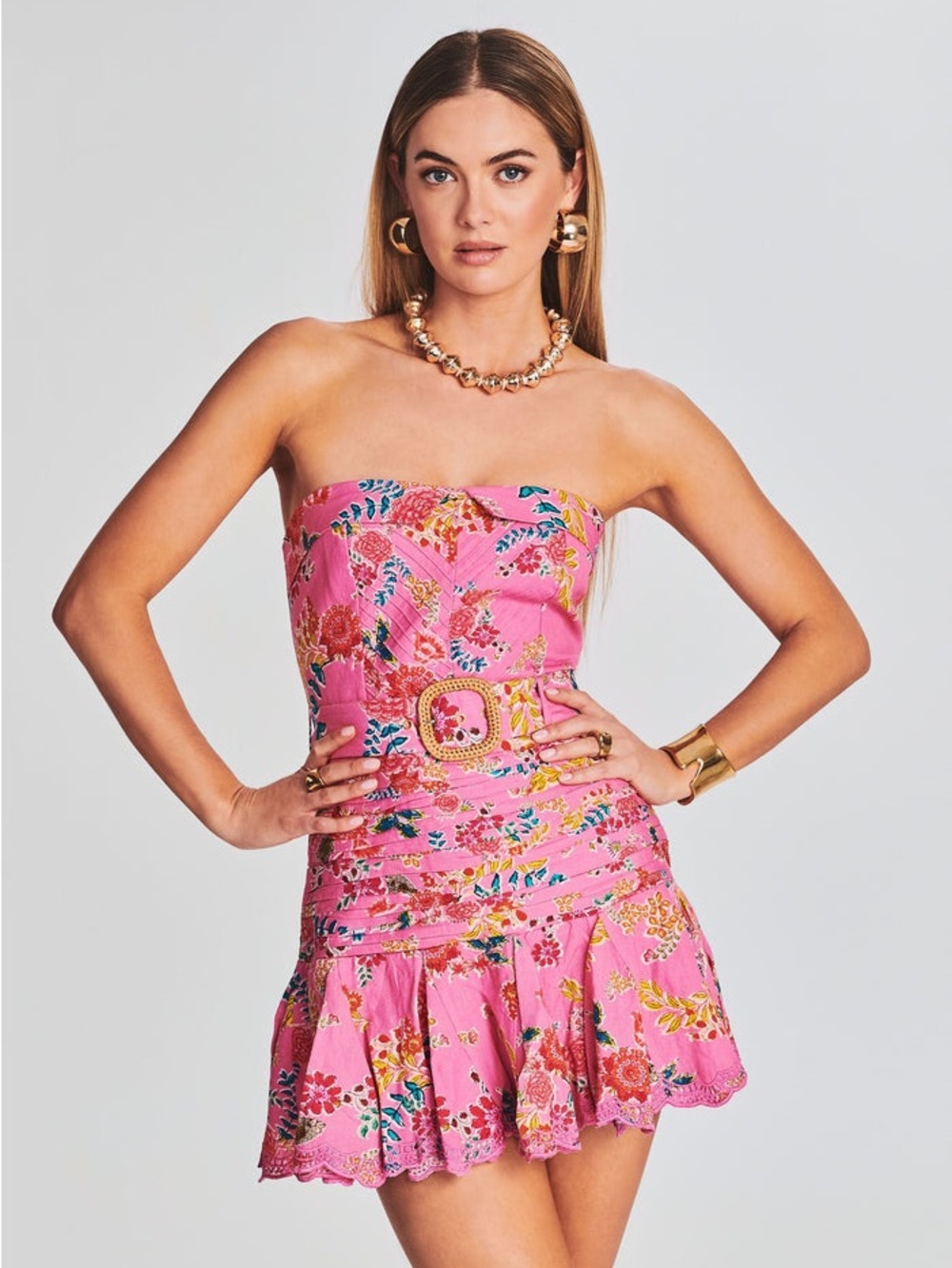 HEMANT & NANDITA Fiora Short Dress